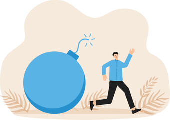 tax or loan payment trouble, stock market and crypto currency crisis concept
