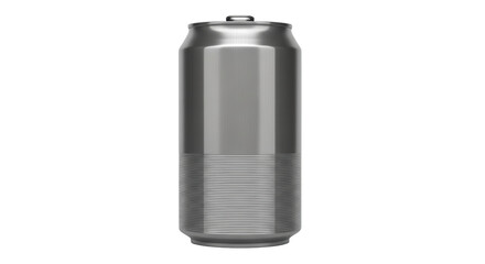 Isolated metal tin can, drink container, beverage packaging with ribbed pattern below