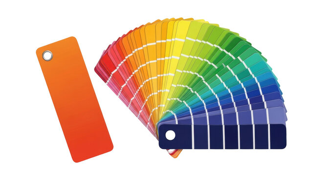Isolated Swatches of Rainbow of Paint Colors for Interiors, Palette Sample, Color Guide, Home Decor