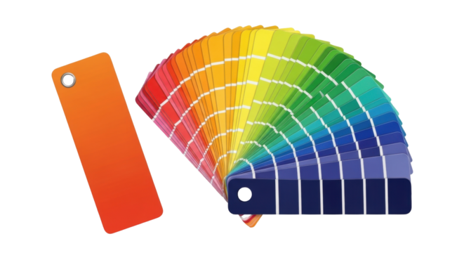 Isolated Swatches of Rainbow of Paint Colors for Interiors, Palette Sample, Color Guide, Home Decor