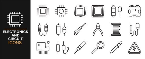 Modern Icons of Electronic Components for Engineering and Circuit Projects