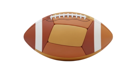 Isolated American football, equipment for recreation, sport activity, exercise, & competitive games