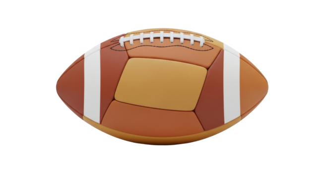 Isolated American football, equipment for recreation, sport activity, exercise, & competitive games