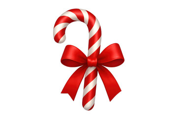 Candy cane with red bow for holiday celebration