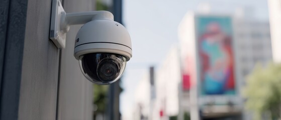 The security camera observing activity in an urban environment on a clear day.