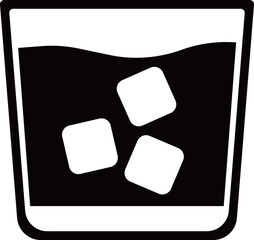 ウイスキーグラスのアイコン　モノトーン