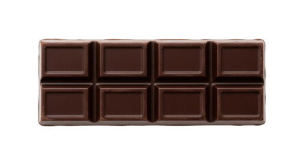 Isolated dark chocolate bar broken in segments, a delicious treat for a sweet temptation