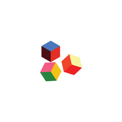 Modern Geometric Cube Construction Logo or Design Element
