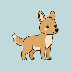 Obraz premium Cute Dingo - Endemic Wildlife of Australia | Flat Vector Illustration
