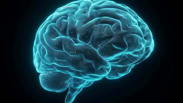 Glowing Brain Visualization - A Medical and Scientific Exploration of the Human Mind.