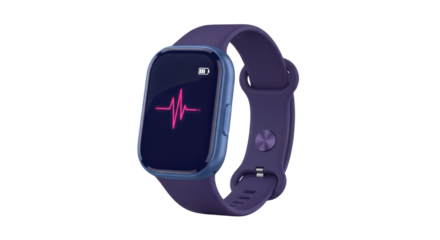 Isolated smartwatch with heart rate monitor application displays health data while wearable
