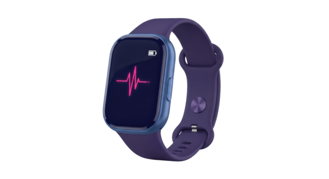 Isolated smartwatch with heart rate monitor application displays health data while wearable