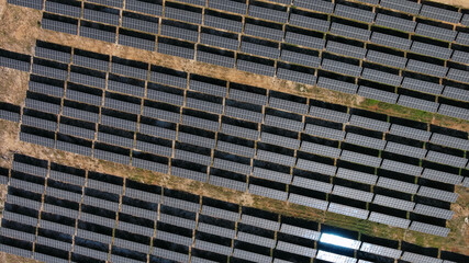 Aerial view of solar power station