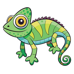 Fototapeta premium Swirled Pattern Chameleon Clipart illustration 