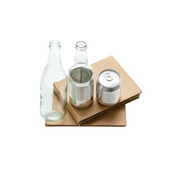 Recyclable Materials Glass Bottle Aluminum Cans and Cardboard for EcoFriendly Waste Management