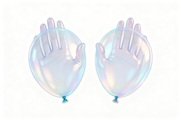 Hands Encased in Transparent Balloons