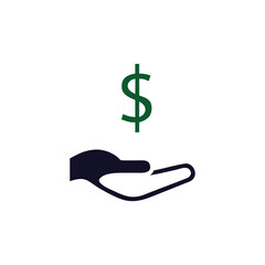 Hand holding a dollar sign representing financial support