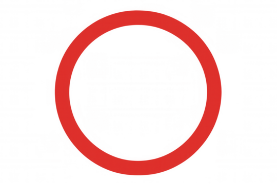 Red circle symbol indicating emphasis, highlighting, marking, or selection on a transparent background