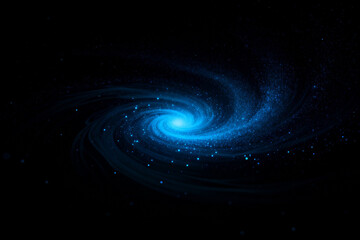 Blue spiral galaxy in space