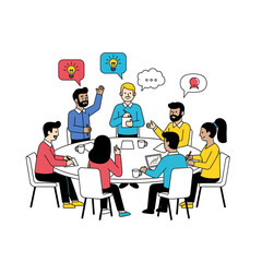 Office Team Brainstorming – Business Collaboration Concept