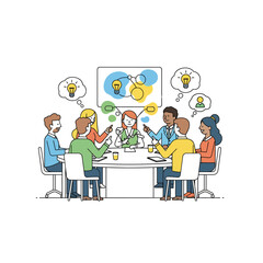 Office Team Brainstorming – Business Collaboration Concept