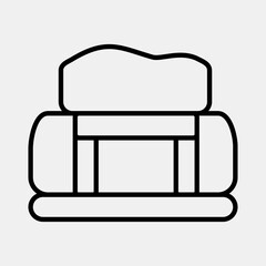 Icon tunnel. Gold mining elements. Icon in line style.