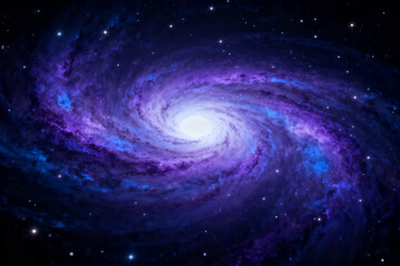 Spiral galaxy with stars and nebula