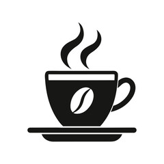 A cup of coffee with steam 