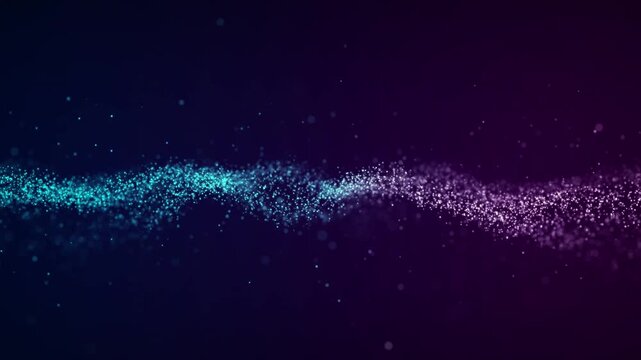 Futuristic dynamic wave. Flow digital structure in cyberspace. Secure cybersecurity data connection. Cyber technology background. 3D rendering.