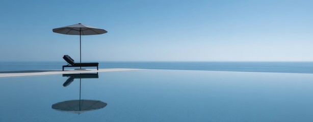 The tranquil infinity pool overlooking the serene ocean horizon.