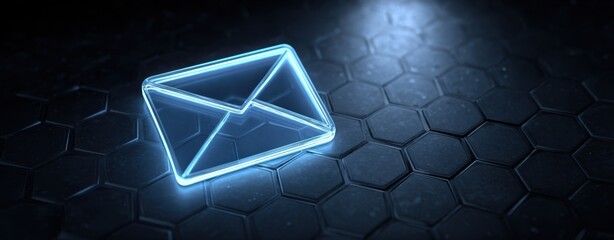The glowing blue envelope symbolizing modern digital communication and technology.