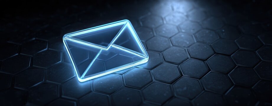 The glowing blue envelope symbolizing modern digital communication and technology.