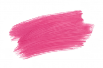 Pink paint brush stroke creating an abstract smear, texture, and grunge background element with transparency