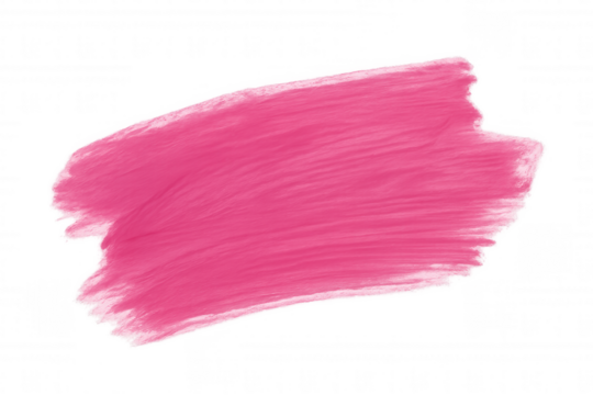 Pink paint brush stroke creating an abstract smear, texture, and grunge background element with transparency