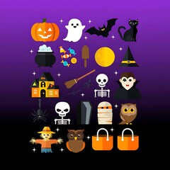 halloween vector set