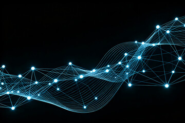 Abstract network of glowing nodes