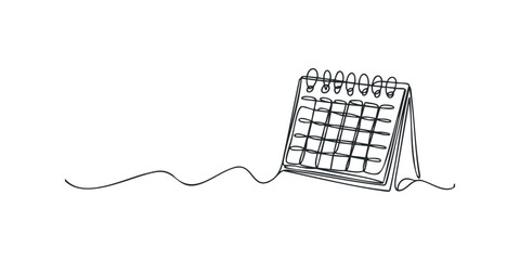 Simple Line Drawing of a Desk Calendar