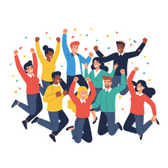 Happy People Jumping – Success Celebration Concept