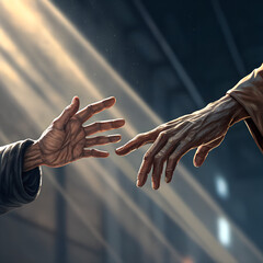 hands of the man and woman