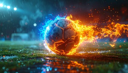 Fiery Football A Dynamic Image of Passion and Energy on the Field