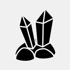 Icon minerals. Gold mining elements. Icon in glyph style.