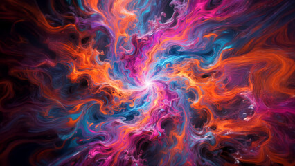 Abstract background, iridescent oil-on-water interference patterns, rainbow swirls and soft ripples, polarized macro photography