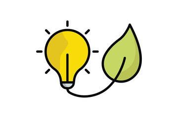 Green energy icon. lineal icon style. icon related to zero waste. sustainable elements vector illustration
