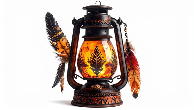 old oil lamp with candle
