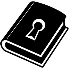 Secret book icon, representing mystery, knowledge, and hidden information in a simple and minimalist design