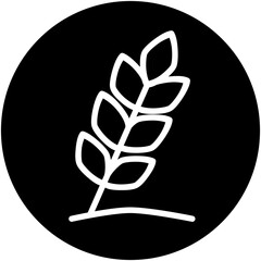 Whole Grain Icon, Plant Wheat Cereal Symbol Vector Stock Illustration, Solid Icon Style Design.