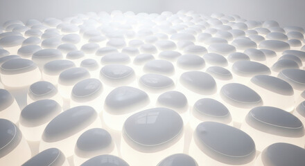 Obraz premium Puzzle-Like White Rounded 3D 2 ,Generative AI