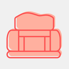 Icon tunnel. Gold mining elements. Icon in two tone style.