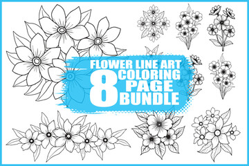 Flower Outline Art Printable Pack