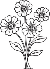 Flower Outline Art Printable Pack